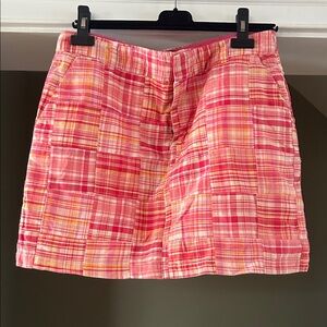 British Khaki Pink and Orange Madras Skirt